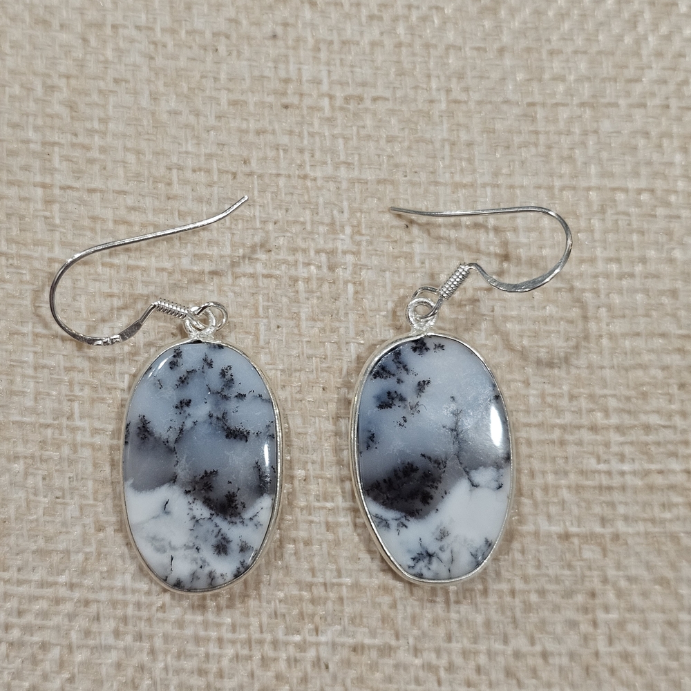 Authentic Dendritic Opal Earrings